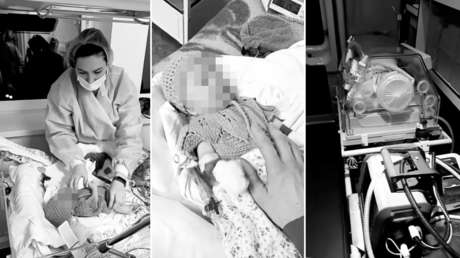 Médica rusa sostiene en brazos durante 11 horas a un bebé con una afección cardíaca grave para sentir su latido mientras lo transportan para operarlo