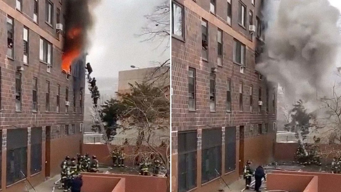 Un gran incendio en un bloque de viviendas en Nueva York deja más de 60 heridos (VIDEOS)