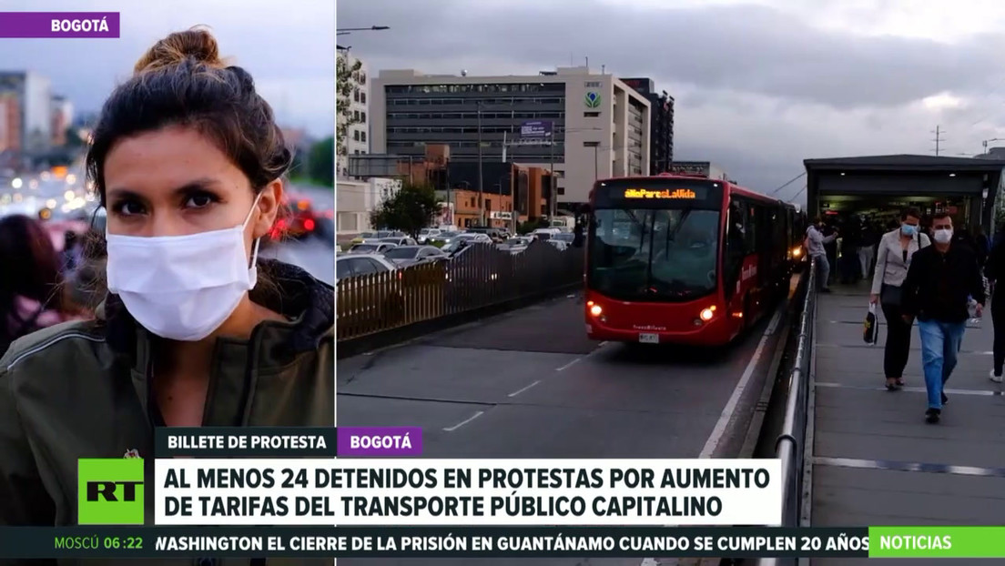 Al menos 24 detenidos en protestas por aumento de tarifas del transporte público en Bogotá