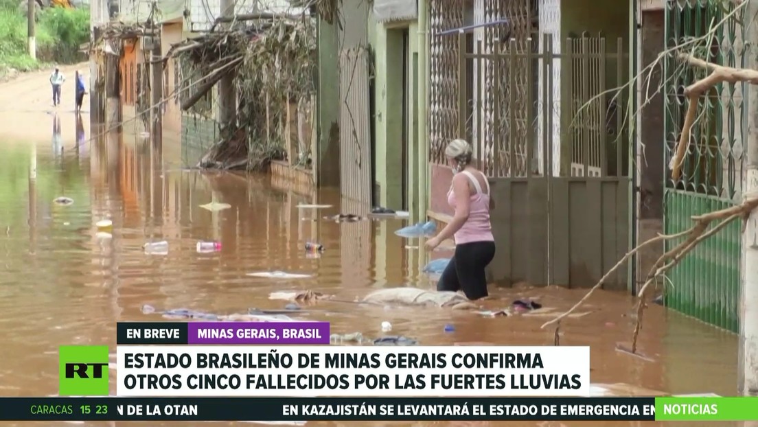 Estado brasileño de Minas Gerais confirma otros 5 fallecidos por las fuertes lluvias