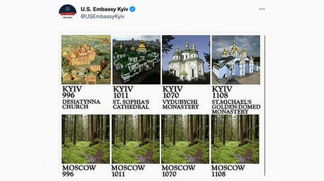La Embajada de EE.UU. en Ucrania publica una imagen en la que compara el desarrollo de Kiev con el de Moscú y es ridiculizada por los internautas