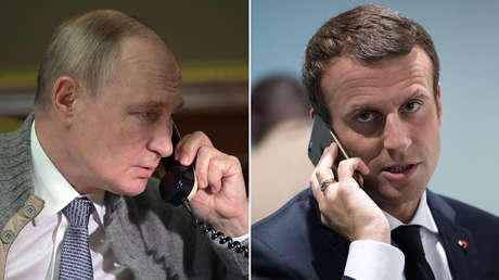 Putin y Macron mantienen una conversación telefónica sobre la crisis en Ucrania
