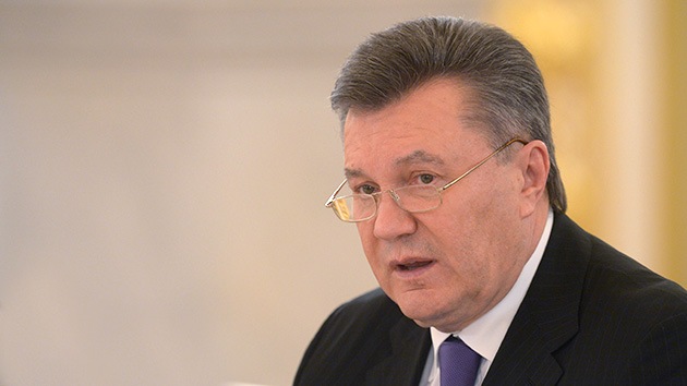 Rueda de prensa de Víktor Yanukóvich, presidente destituido de Ucrania