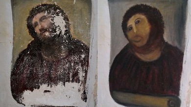 Anciana 'restauradora' profana la imagen de Jesucristo en España