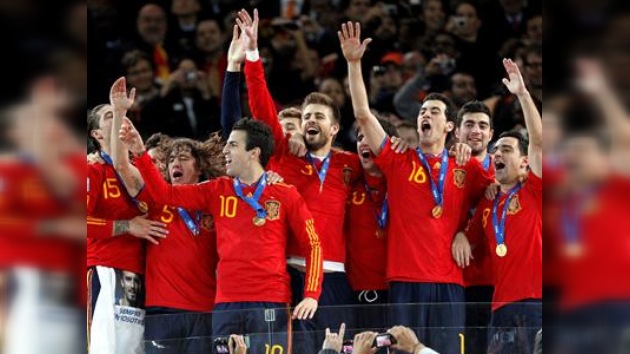 La selección de España recibió 1.734 litros de cerveza por ganar el Mundial
