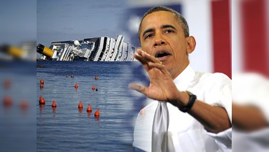 Republicanos comparan a Obama con el capitán del Costa Concordia