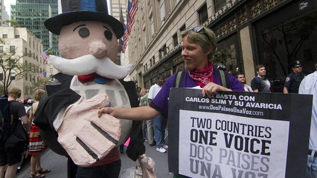 Protestas en Nueva York contra el hombre más rico del mundo