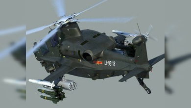 China airea las primeras fotos de su nuevo helicóptero WZ-10 armado con misiles antitanque