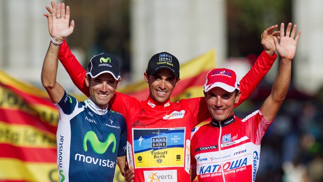 Alberto Contador celebra en Madrid su victoria en la Vuelta a España