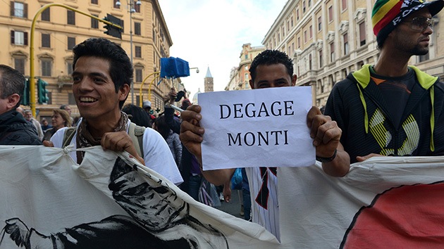 Fotos: 'Un día sin Monti', Roma protesta en contra de la austeridad