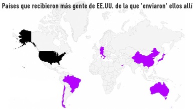 Mapa: Australia, Brasil y Alemania, países de éxodo desde EE.UU.