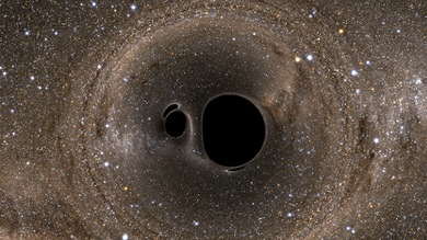 Impresionante imagen muestra como veríamos el choque de dos agujeros negros  - RT