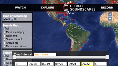 Un mapamundi digital recoge todos los sonidos del planeta