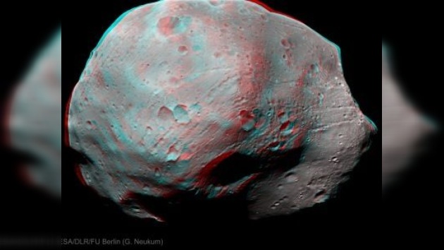 La luna marciana Fobos, fotografiada en 3D