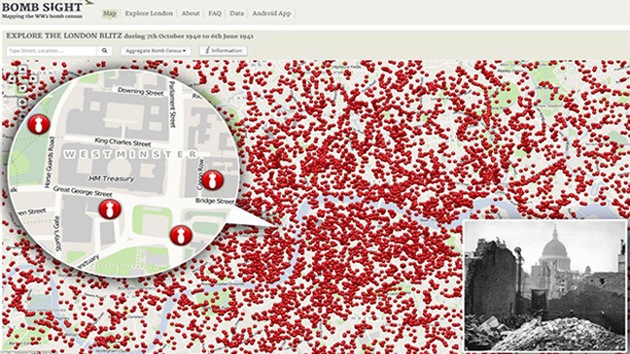 Callejero impactante: crean un mapa virtual con todas las bombas nazis caídas en Londres