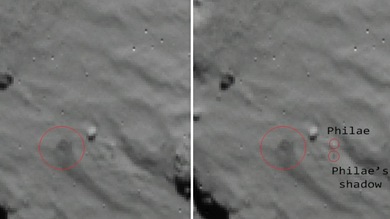 Publican primeras imágenes del aterrizaje final del Philae en Churiúmov-Guerasimenko