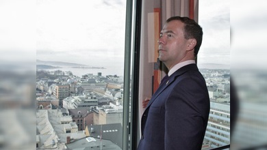 Dmitri Medvédev llega a Dinamarca en el marco de su gira por Escandinavia