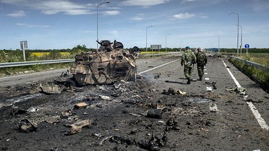 Autodefensas afirman haber encontrado en Lugansk fragmentos de un misil balístico
