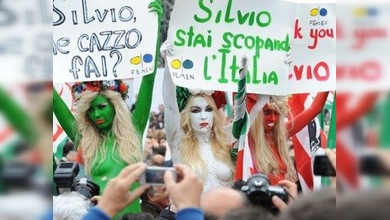 Las activistas ucranianas se desnudan ahora contra Berlusconi
