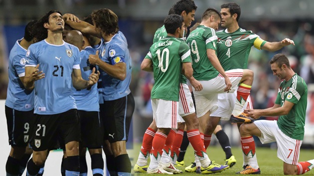 Uruguay y México ya tienen un pie y medio en el Mundial de Brasil
