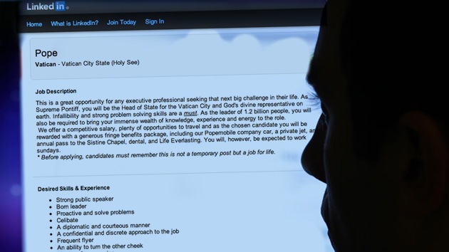 Suben a LinkedIn una oferta de trabajo para un papa