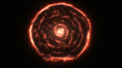 Descubren una estrella abrigada por una 'espiral de fuego'