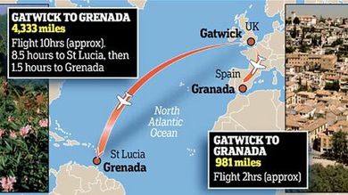 Embarca en un avión para ir a España pero vuela al Caribe