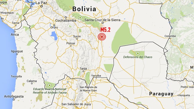 Un sismo de magnitud 5,2 sacude Bolivia