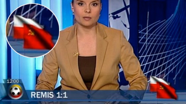Televisión polaca confunde bandera rusa con la soviética