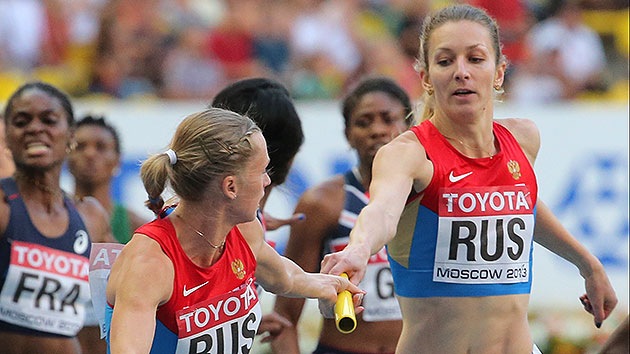 Las rusas ganaron el oro en los relevos 4x400 del Mundial de Atletismo en Moscú