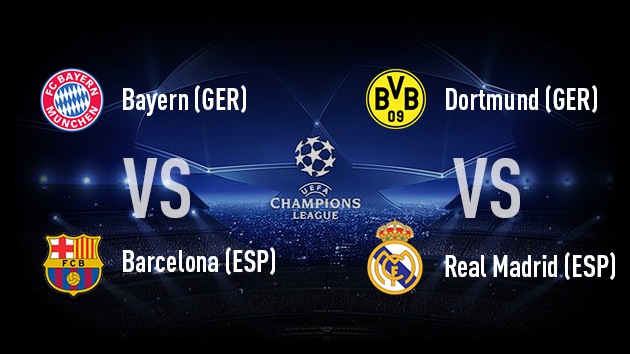 Semifinales de Champions League: Bayern vs Barcelona, Dortmund vs Real Madrid