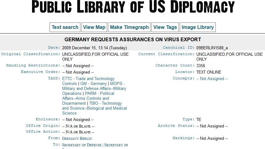 Wikileaks: Exportierte Deutschland Ebolaviren an die USA?