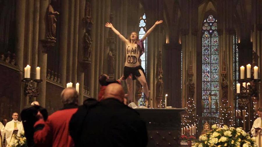 Russische Zustände? Femen-Aktivistin drohen 3 Jahre Haft wegen Nacktauftritt im Kölner Dom