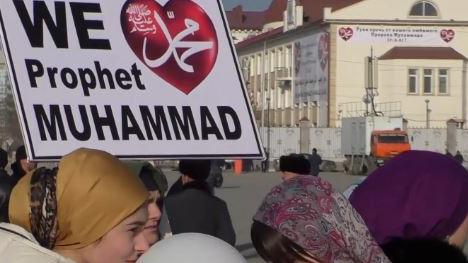 Millionenprotest in Tschetschenien gegen CharlieHebdo-Karikaturen