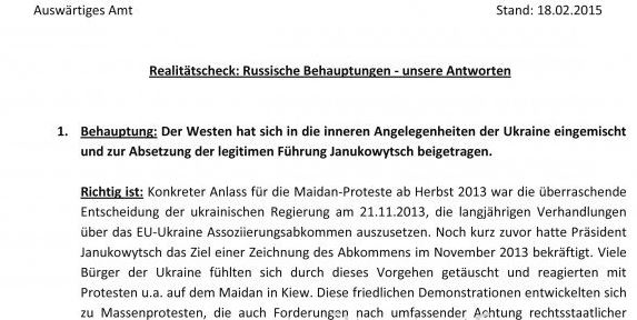 "Nazis spielen keine Rolle in der ukrainischen Politik"– Auswärtiges Amt verteilt Argumentationshilfe zum Ukraine-Konflikt