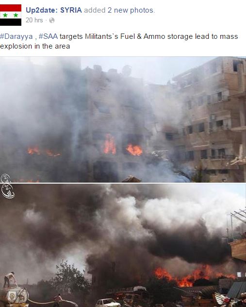 Wie die BILD-Zeitung brennende Munitions- und Treibstofflager der FSA zu „Assads Chemiebomben-Angriff“ umdichtet