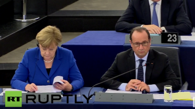 Live: Angela Merkel und Francois Hollande sprechen im EU-Parlament zur Flüchtlingskrise