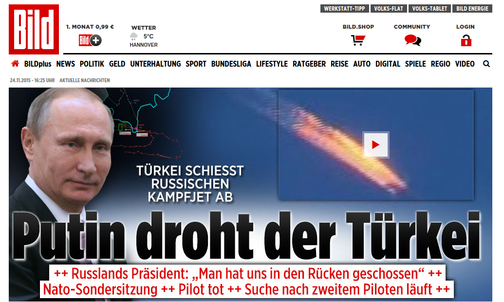 Nach Abschuss von russischem Kampfjet: ARD und BILD verdrehen bewusst die Fakten