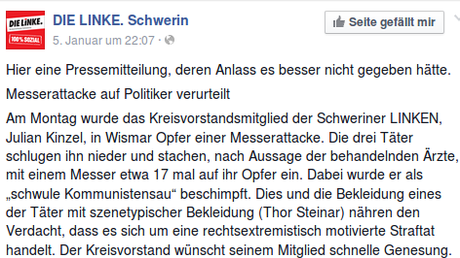 Angebliche Messerattacke auf Linken-Politiker in Wismar - Alles nur erfunden?