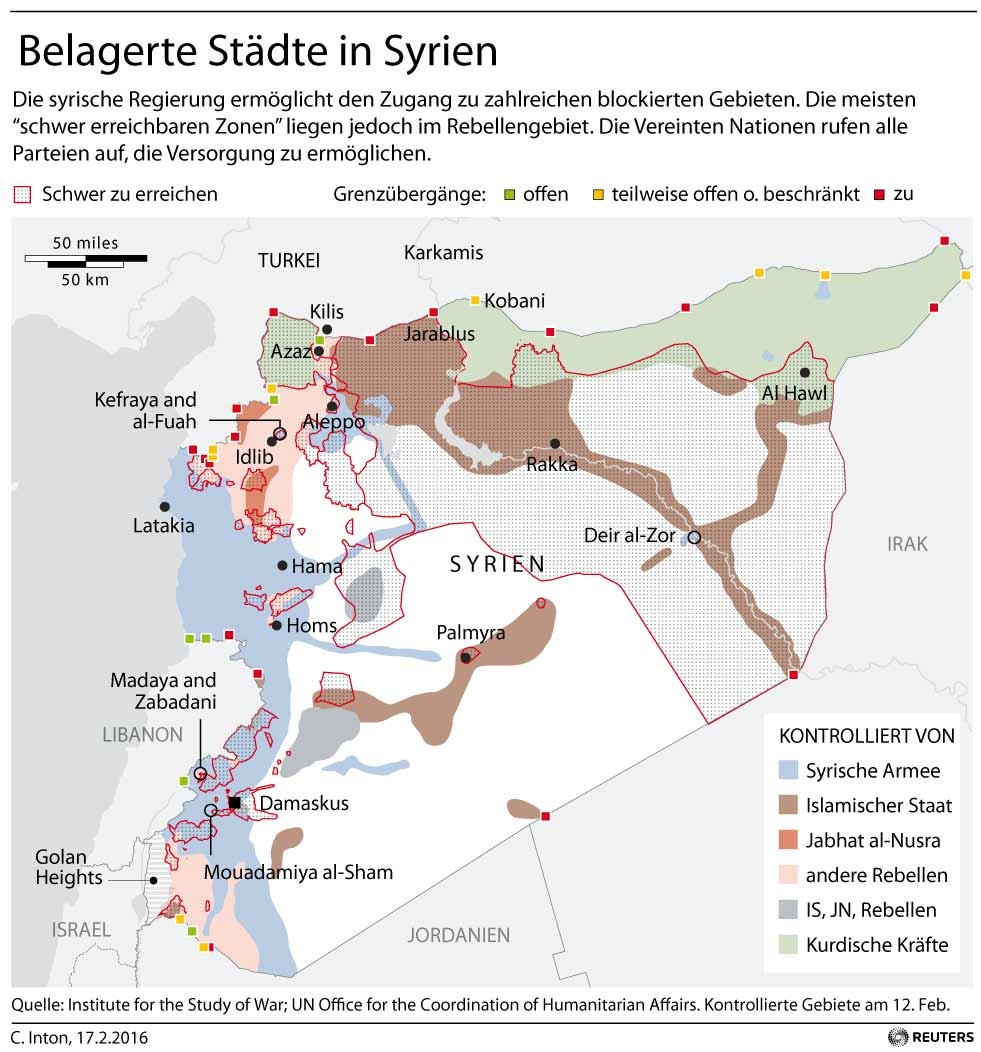 Grafik des Tages: Belagerte Städte in Syrien