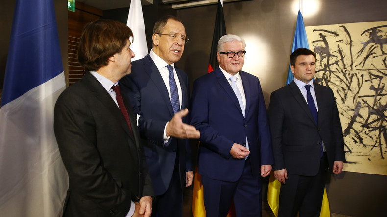 Außenminister des Normandie-Quartetts verhandeln in Paris über Urnengang im Donbass