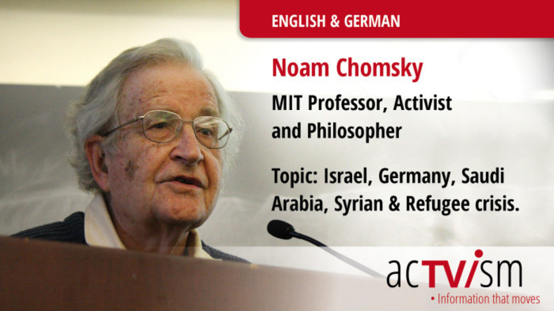 Noam Chomsky über deutsche Waffenexporte nach Israel, Saudi-Arabien und die Flüchtlingskrise