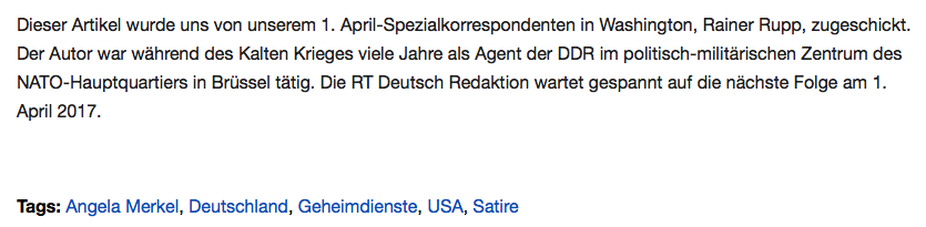 “Sie meinten es todernst” - BILD fällt auf 1. April-Scherzartikel von RT Deutsch rein