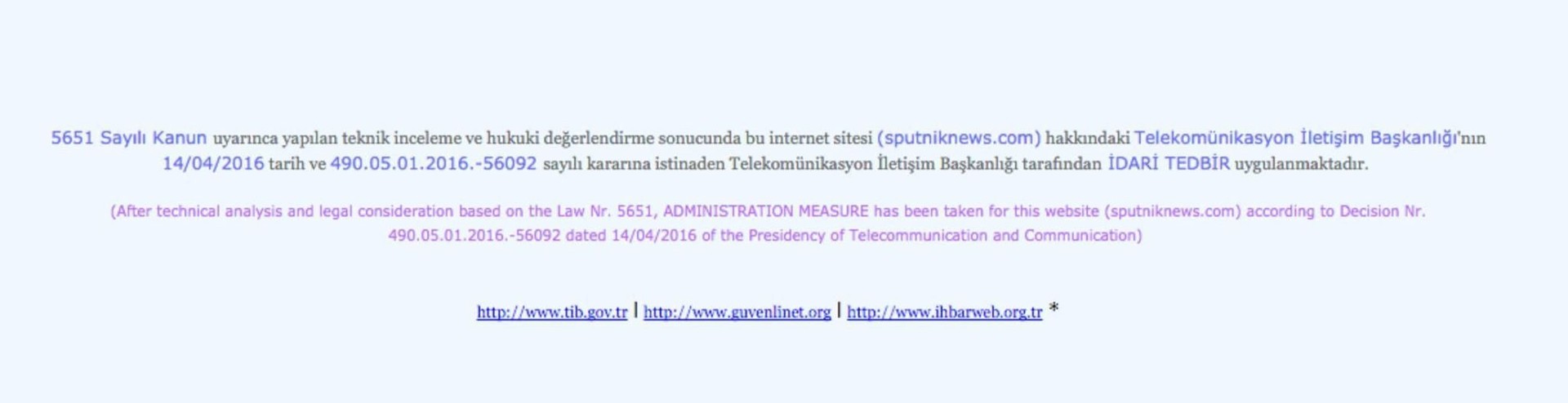 Wegen Putin-Zitat? - Ankara bestätigt Sperrung der russischen Nachrichtenagentur Sputnik