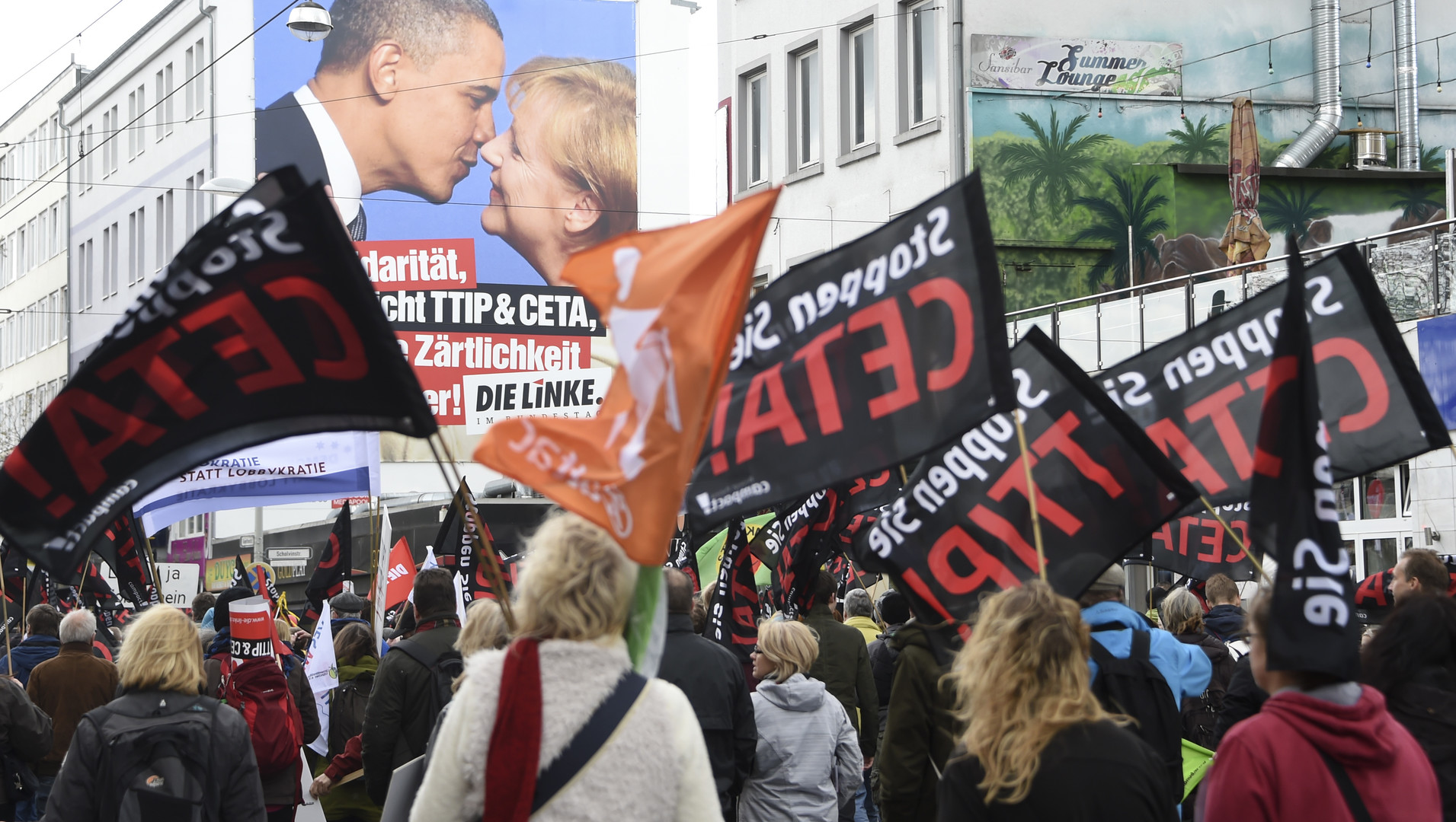 Proteste gegen Freihandel in Hannover: TTIP und CETA stoppen