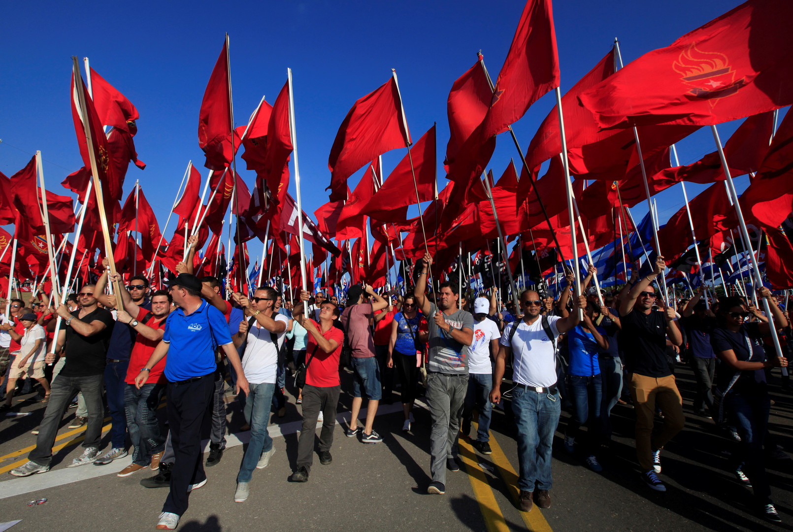 Bildergalerie zum Kampftag 1. Mai: Demonstrationen weltweit
