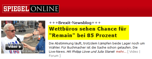 Brexit: Deutsche Medien massenhaft auf gefälschte Wettquoten reingefallen?