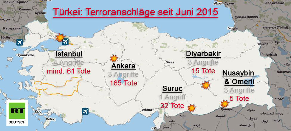 UPDATE: Zahl der Toten nach Anschlag auf Atatürk-Flughafen in Istanbul steigt auf 41