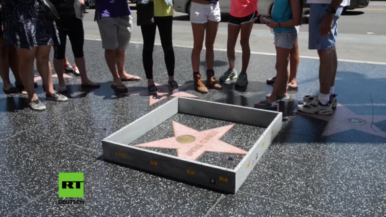 USA: Grenzmauer um Trumps Stern auf dem „Walk of Fame“ in Hollywood errichtet