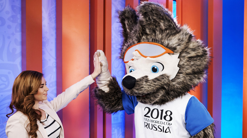 Wolf der Torschütze wird zum Maskottchen der Fußball-WM 2018 in Russland